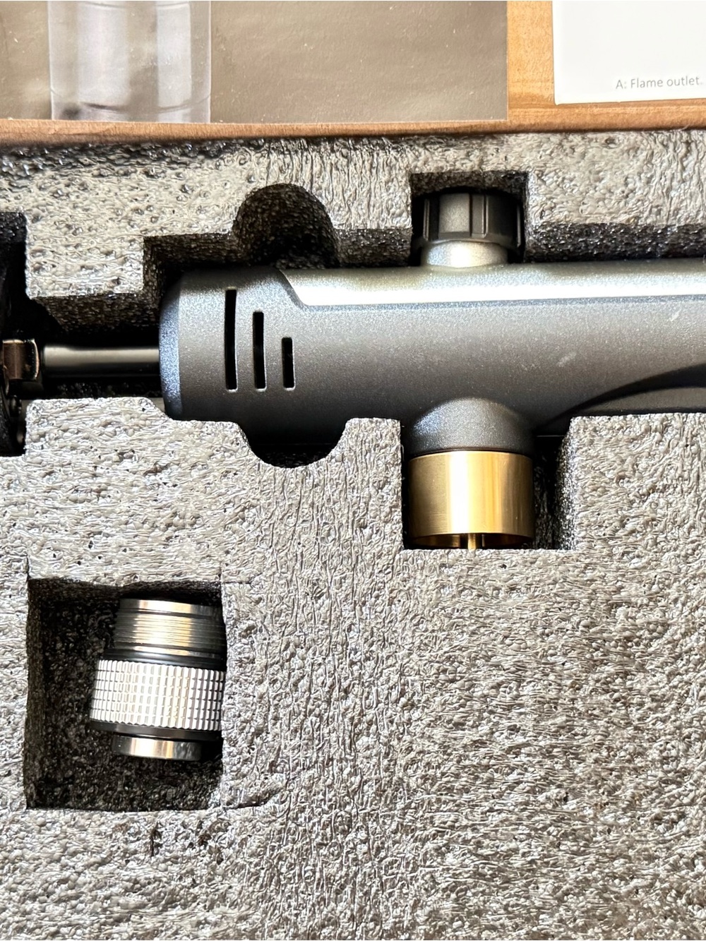 Gray and Gold Culinary Butane Torch - Precision Kitchen Tool